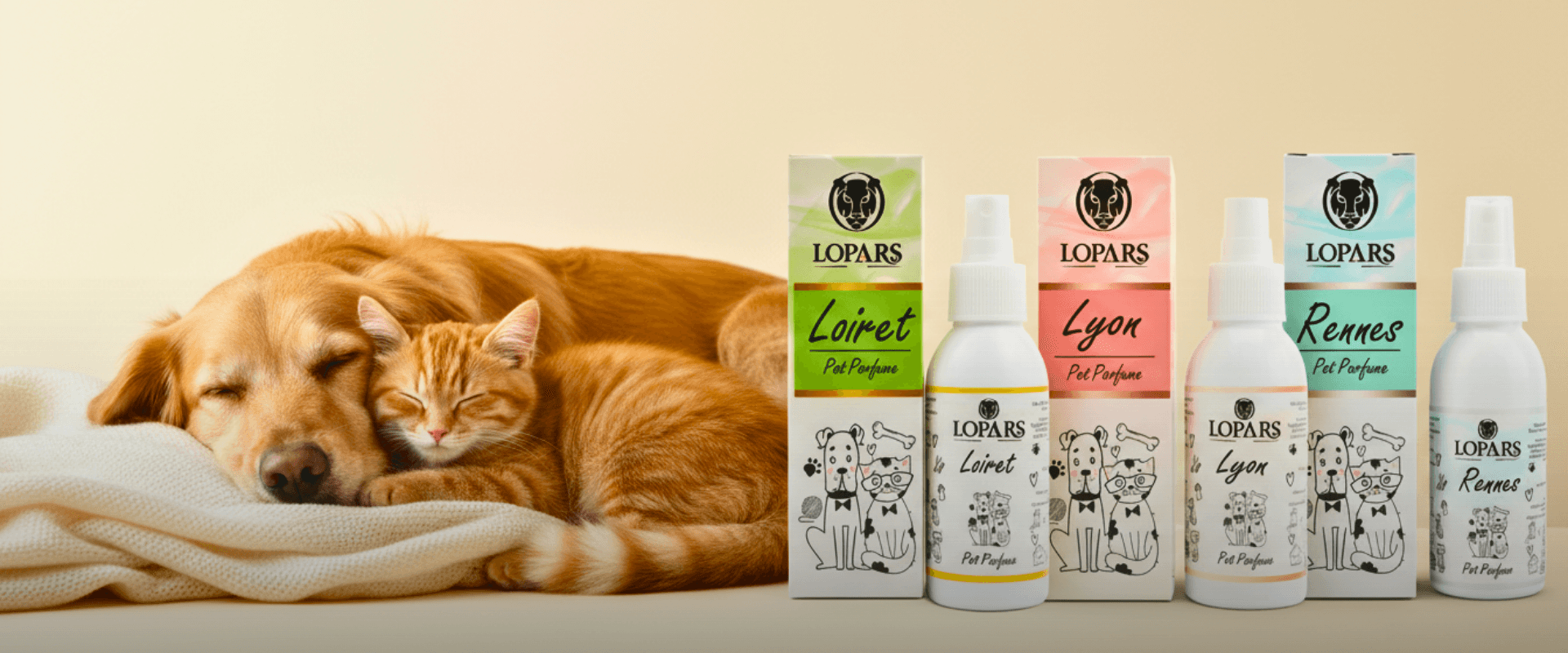 Lopars pet parfümleri, kedi ve köpekler için güvenli, nazik ve ferah koku deneyimi
