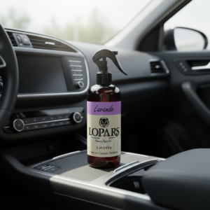 LOPARS Lavanta 500 ml araç parfümü beyaz arka plan profesyonel ürün çekimi