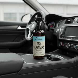 LOPARS Okyanus 500 ml araç parfümü beyaz arka plan profesyonel ürün çekimi