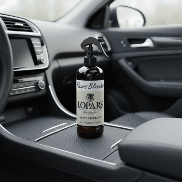 LOPARS Vanilya 500 ml araç parfümü beyaz arka plan profesyonel ürün çekimi