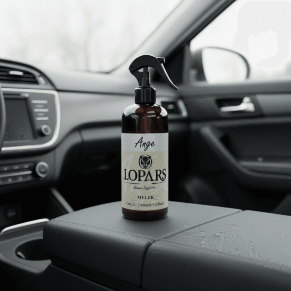 LOPARS Melek 500 ml araç parfümü beyaz arka plan profesyonel ürün çekimi