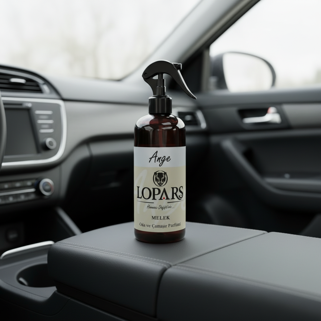 LOPARS Melek 500 ml araç parfümü beyaz arka plan profesyonel ürün çekimi