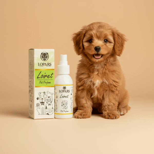 LOPARS Loiret 100 ml köpek kötü koku giderici pet parfümü beyaz arka plan profesyonel ürün çekimi