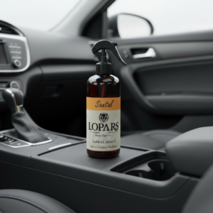 LOPARS Sandal Ağacı 500 ml araç parfümü beyaz arka plan profesyonel ürün çekimi