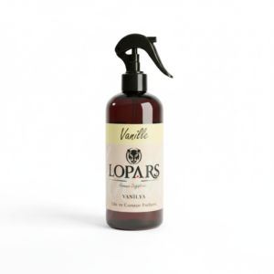 LOPARS Vanilya 500 ml sprey oda parfümü beyaz arka plan profesyonel ürün fotoğrafı