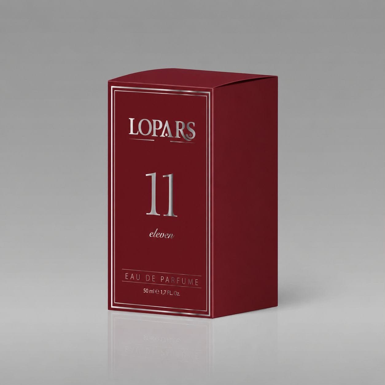 LOPARS 11 unisex parfümün kırmızı kutusu, 50 ml Eau de Parfum ambalajı