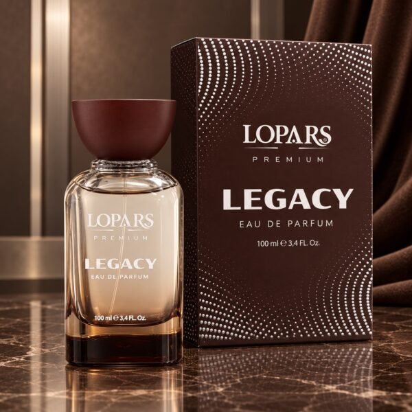 Lopars Premium Legacy 100 ml kadın EDP parfüm şişesi ve kutusu